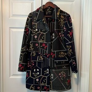 NWT patchwork wool embroidered coat